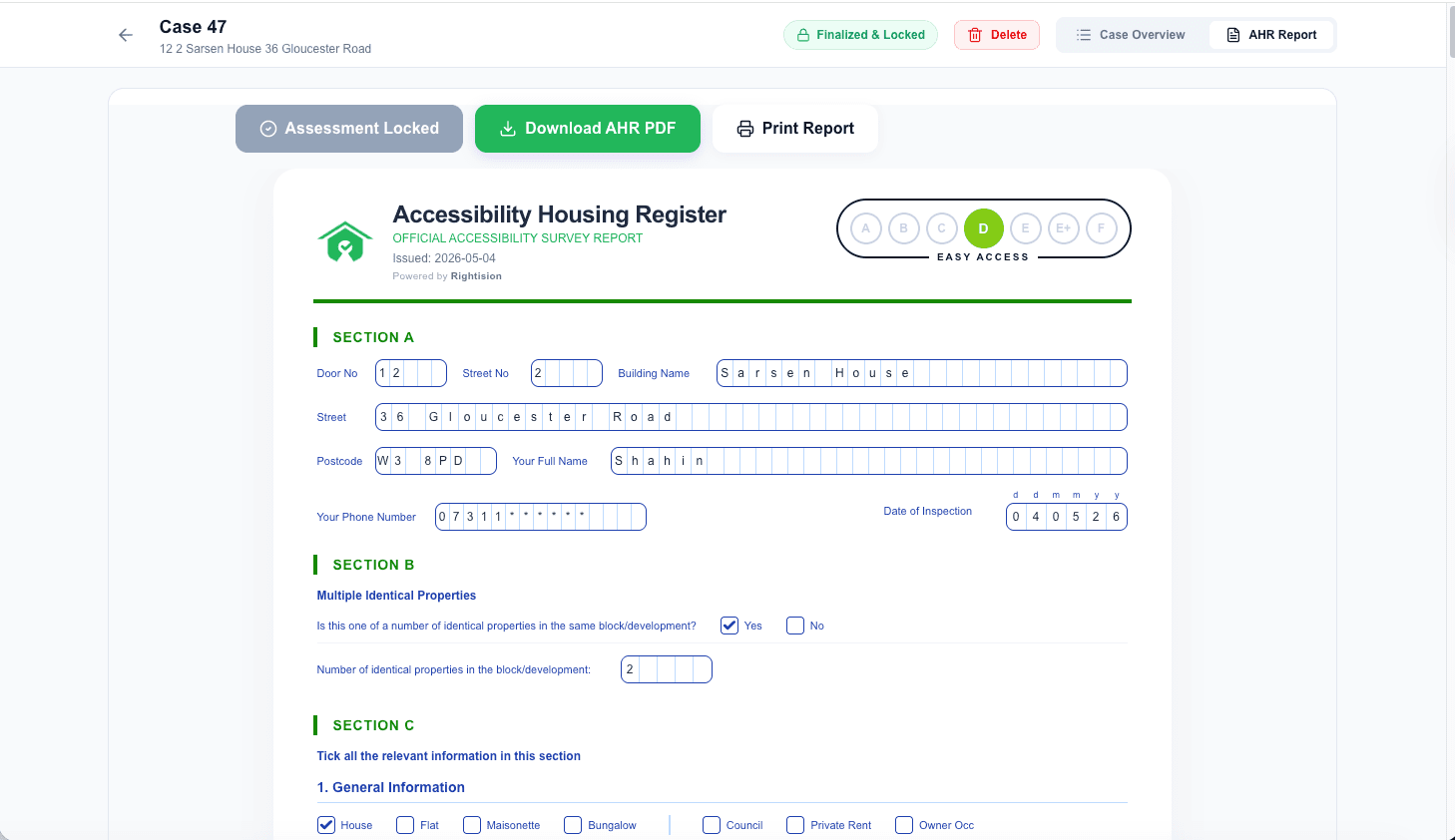 AccessCheck AHR evidence report